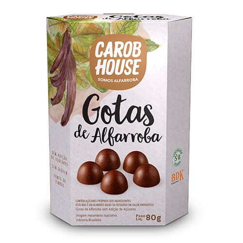 Gotas de Alfarroba Sem Açúcar 80g