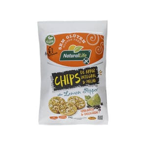 Chips de Arroz Integral e Milho Lemon Pepper Sem Glúten 70g