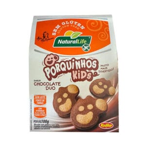 Biscoitos Porquinhos Kids Chocolate Duo Sem Glúten Sem Lactose 100g