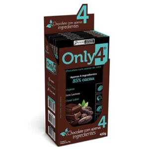 Chocolate Only4 85% - Puro Sem Lactose Caixa com 6 un de 70g